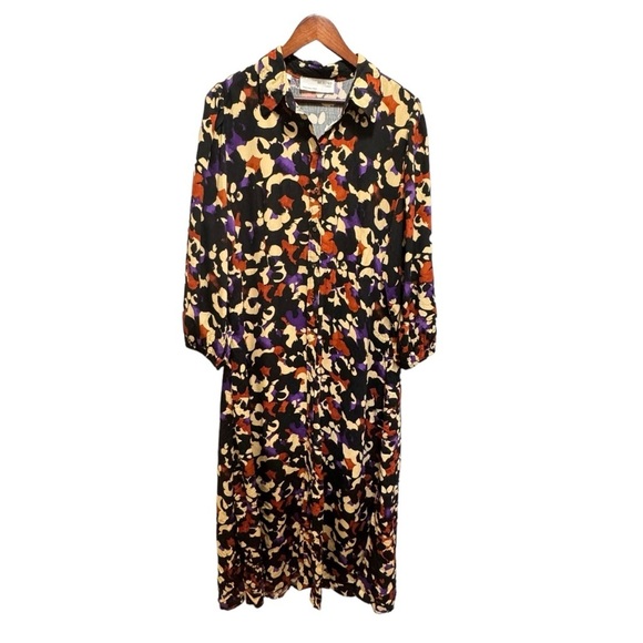 Selected Femme Abstract-Print Maxi Shirtdress Size 42= Size XL - Picture 3 of 12